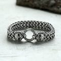 Double Ghost Head Buckle Stainless Steel Skull Bracelet