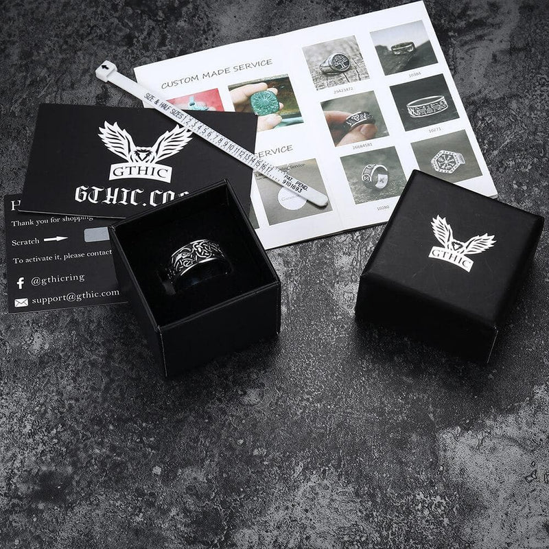 Dragon Head Celtic Knot Stainless Steel Viking Ring