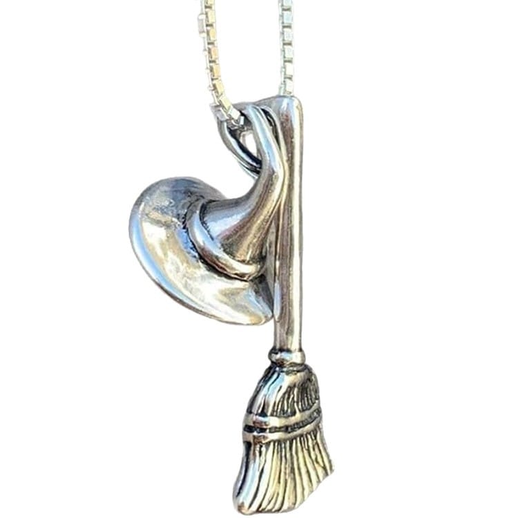 Witch���s Broom & Hat Necklace