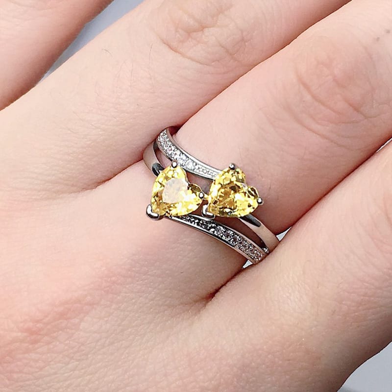 Twin Sacred Heart Devotion Ring