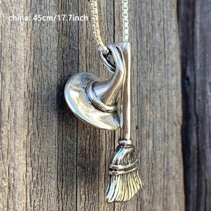 Witch���s Broom & Hat Necklace