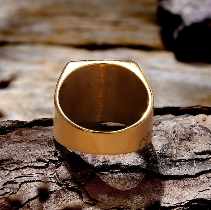 Egyptian Pyramid Eye of Ra Stainless Steel Ring
