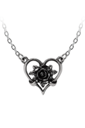 Heart of Blackness Pendant With Black Rose