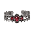 Elizabethan Pewter Bracelet With Ruby Austrian Hearts