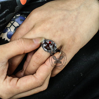 Entwine Snakes Stainless Steel Zircon Ring
