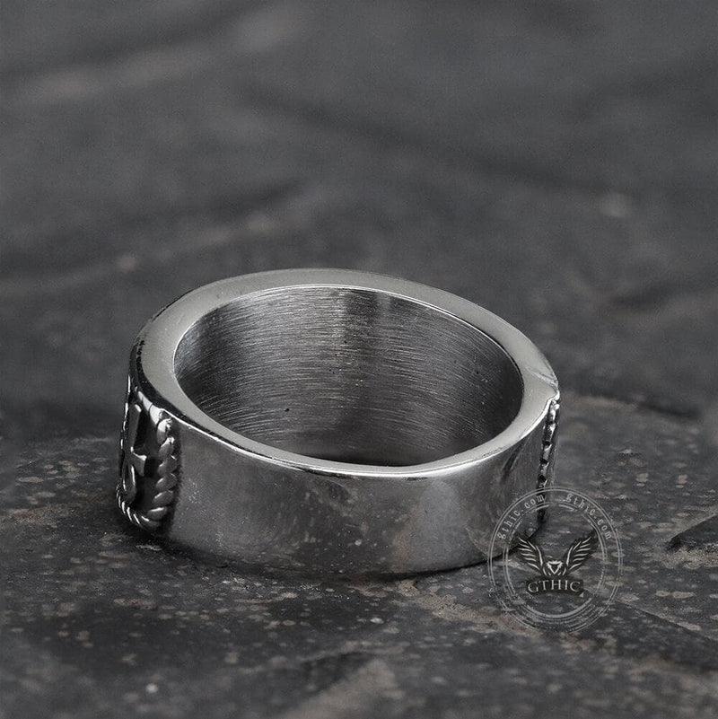 Eye of Ra Stainless Steel Signet Ring
