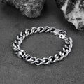 Gothic Heavy Cuban Chain Skull Bracelet for in Stainless Steel