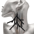 Black Rubber Earrings / Gothic Jewelry for / Handmade Big Accessories