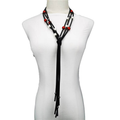 Red and White Pearls Long Necklace / Jewelry / Handmade Rubber Accessories