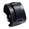 Wide Genuine Leather Bracelet / Brown Black Cuff Bracelets / Punk Wristbands