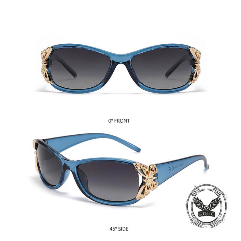 Butterfly Decorated Polarized Pc Sunglasses