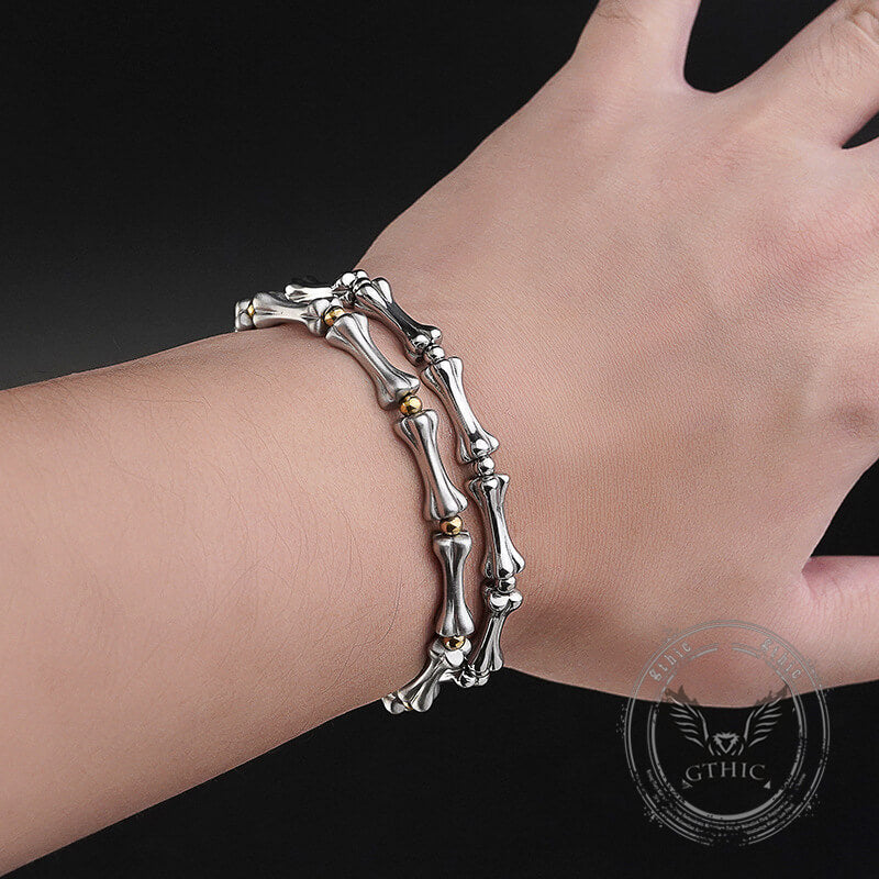 Skull Bone Polished Stainless Steel Bracelet