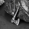 Norse Viking Axe Necklace With Compass for