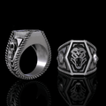 Fierce Tiger Sterling Silver Skull Ring