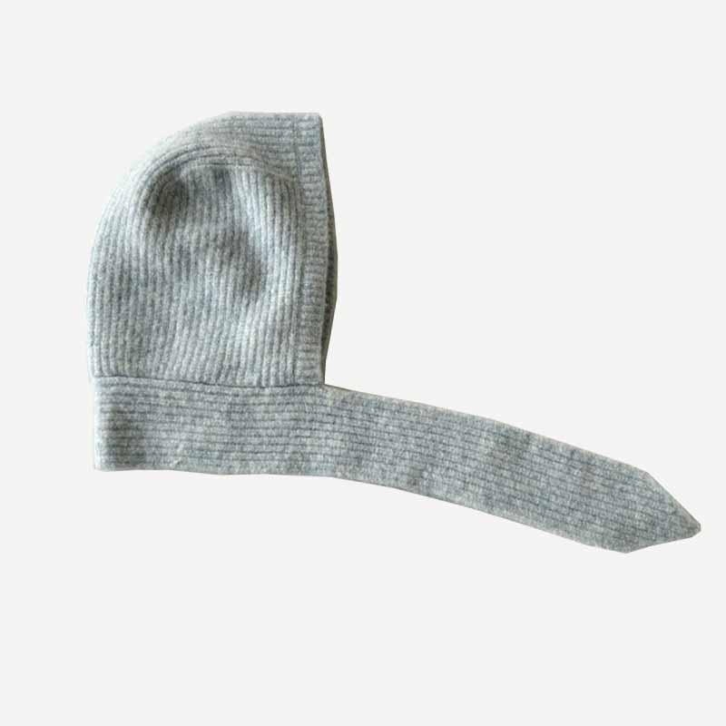 French Retro Tie Up Ear Flaps Knitted Beanie Hat