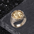 Gallic Rooster Victory Angel Badge Sterling Silver Ring