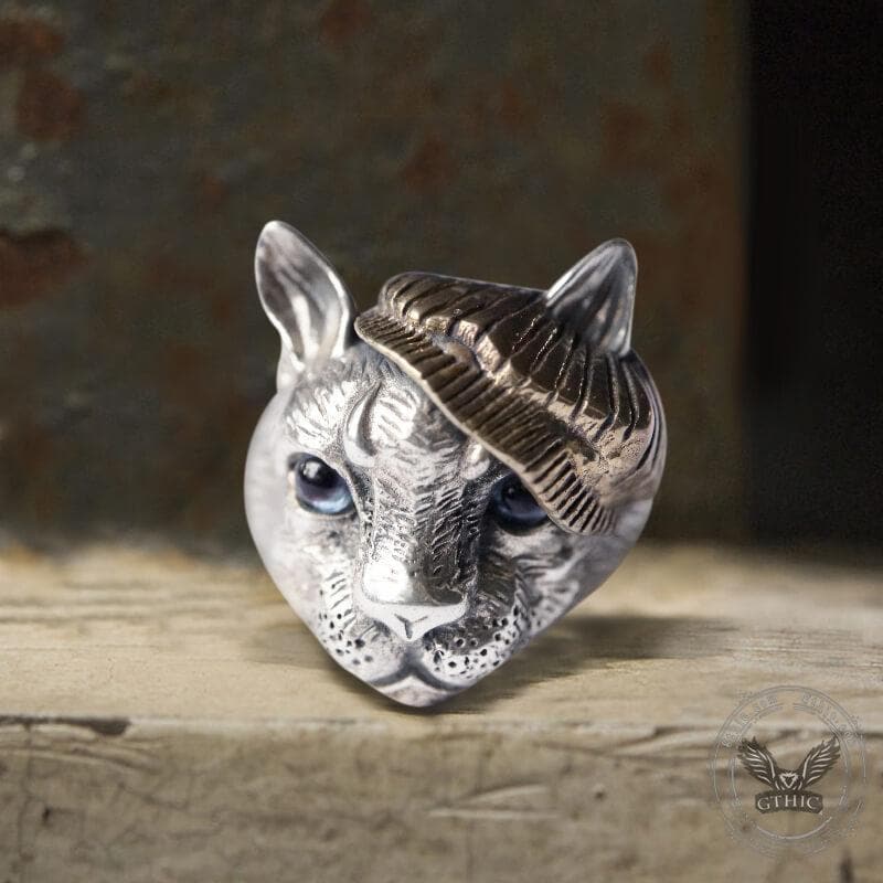 Gentleman Cat Crystal Cat���s Eyes Sterling Silver Ring