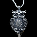 Geometric Flower Owl Pendant
