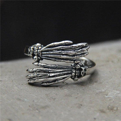 Ghost Claw Sterling Silver Skull Ring