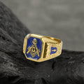 Gold Plated Freemason Stainless Steel Masonic Ring