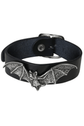 Gothic Bat Leather Wristband With Buckle Strap