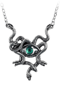 Gothic Gorgon's Eye Necklace With Snake Detailing