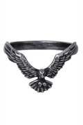 Gothic Ravenette Ring With Flying Raven Design