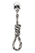 Gothic Skull and Noose Drop Earring in Pewter