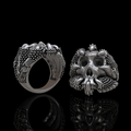 Gothic Claw Skull Sterling Silver Ring
