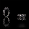 Gothic Coiled Snake Skull Sterling Silver Ring