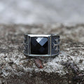 Gothic Cross Fleury Stainless Steel Cz Ring
