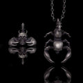 Gothic Demon Scorpion Sterling Silver Skull Pendant