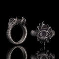 Gothic Devil's Eye Claw Biker Sterling Silver Ring