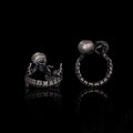 Gothic Love Kiss Sterling Silver Skull Ring