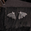 Gothic Moth Sterling Silver Stud Earrings
