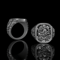 Gothic Pattern Nameplate Sterling Silver Ring