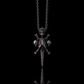 Gothic Skeleton Sword Bone Cross Sterling Silver Pendant