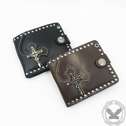 Gothic Skull Sword Pu Leather Wallet