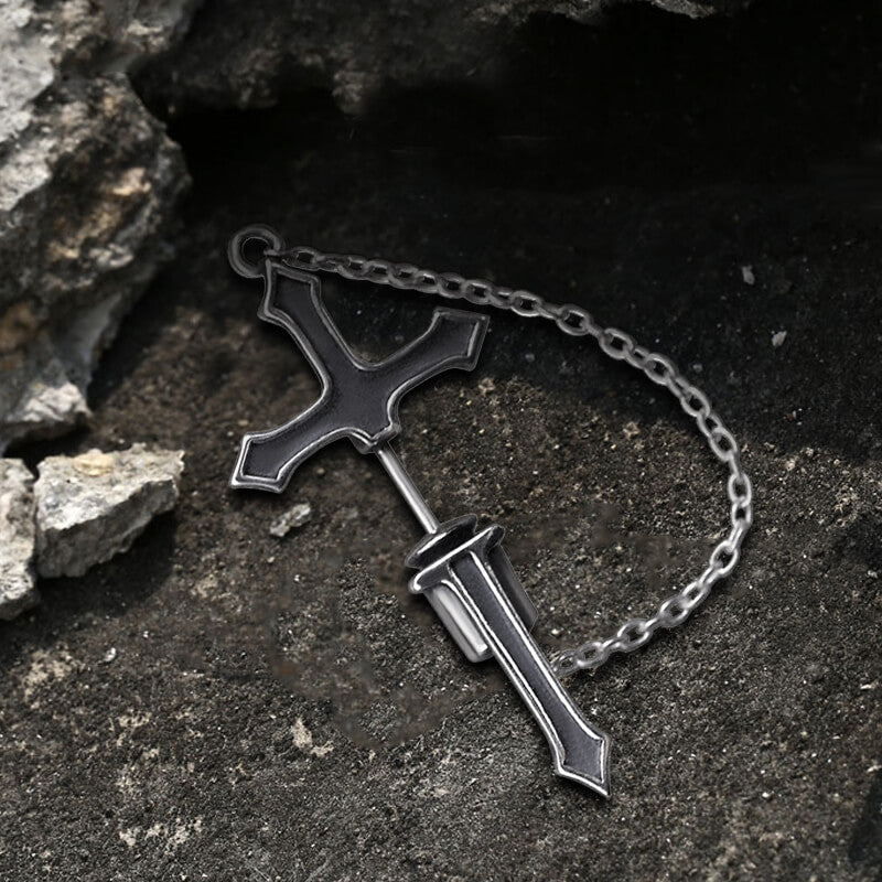 Gothic Sword Sterling Silver Stud Earring