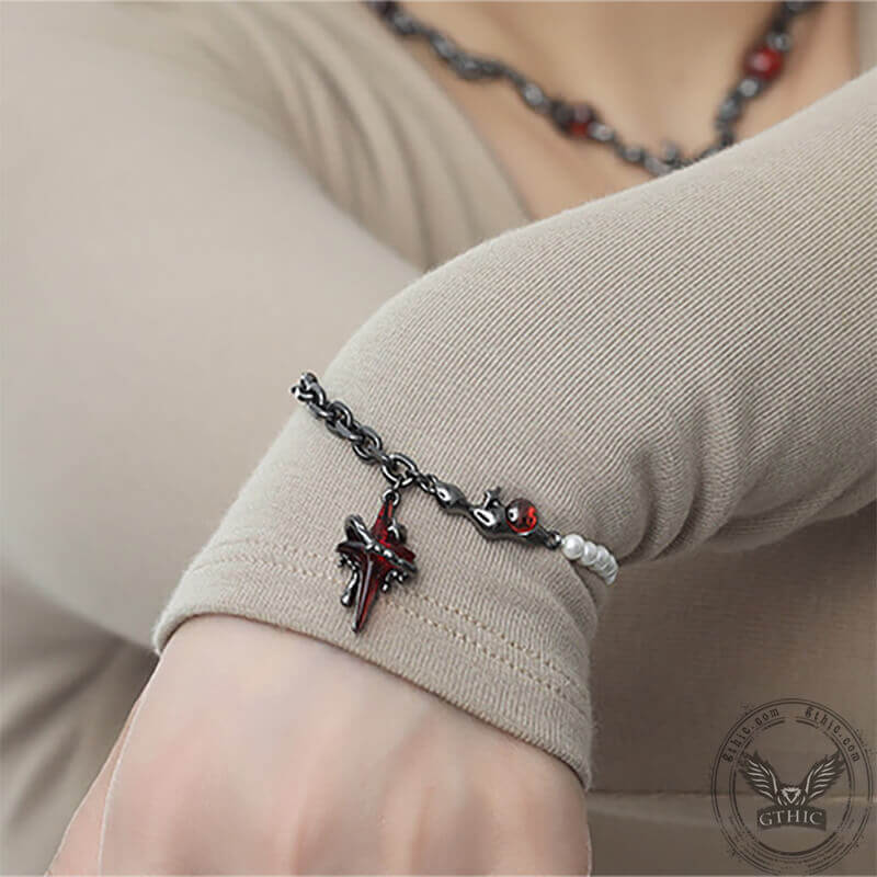 Gothic Thorns Four-pointed Star Alloy Jewelry Set