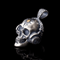 Punk Headphones Sterling Silver Skull Pendant