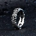 Surrounded Stainless Steel Skull Ring