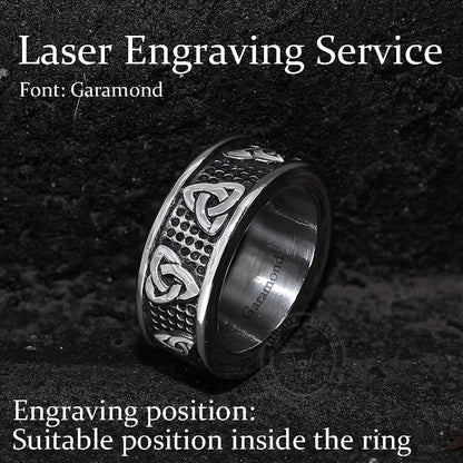 Warrior Triquetra Stainless Steel Viking Ring