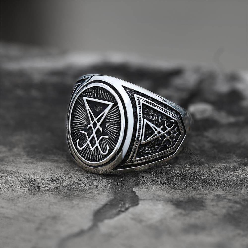 Gthic Sigil of Lucifer Stainless Steel Ring