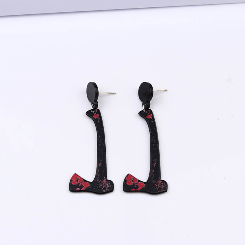 Halloween Red Print Acrylic Earrings