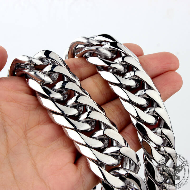 Heavy ���s Stainless Steel Cuban Link Chain Necklace