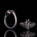 Horror Hands Holding a Heart Sterling Silver Ring