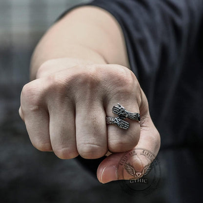 Hugging Hands Stainless Steel Ring