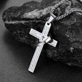 Lord's Prayer Cross Necklace With Halo Ring for