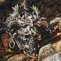 Imperial Horned Skull Gemstone Sterling Silver Ring